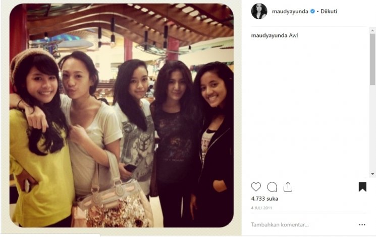 Maudy Ayunda. (Instagram/@maudyayunda)
