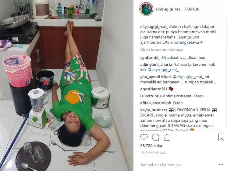 Elly Sugigi Ikutan Falling Stars Challenge (Instagram/@ellysugigi_real_)