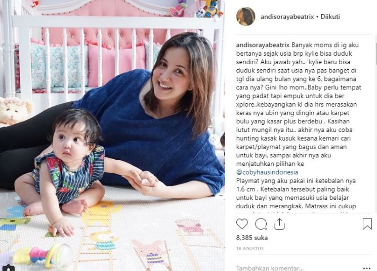 Andi Soraya bersama putrinya. (Instagram/@andisorayabeatrix)