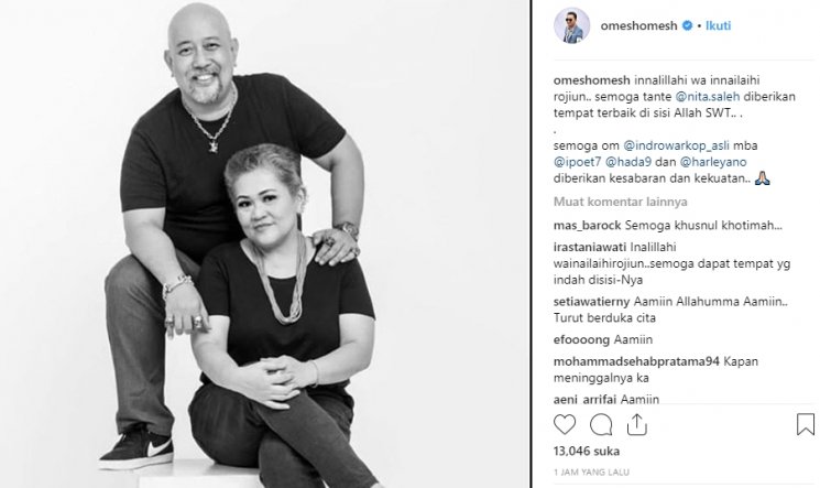 Ananda Omesh ungkapkan duka cita (Instagram/@omeshomesh)