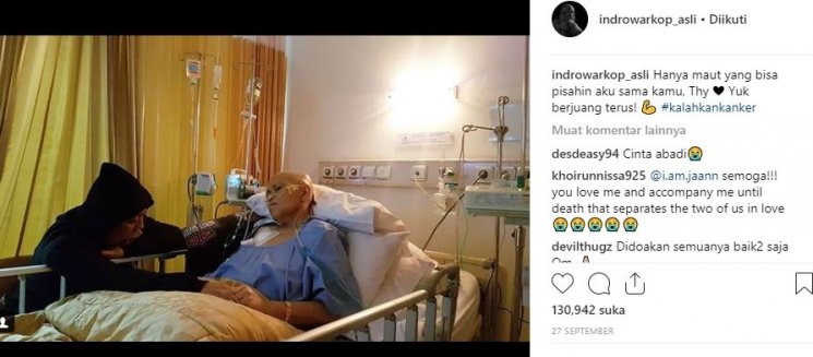 Momen Indro Wakop bersama istrinya. (Instagram/@indrowarkop_asli)