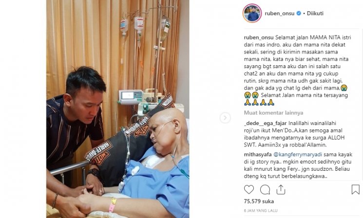 Chat terakhir Ruben Onsu dengan Istri Indro Warkop (Instagram/@ruben_onsu)