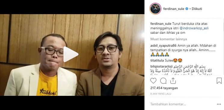 Andre dan Sule ungkapkan duka cita (Instagram/@ferdinan_sule)