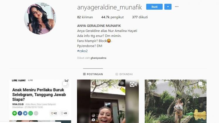 Haters Anya Geraldine. (Instagram/@anyageraldine_munafik)