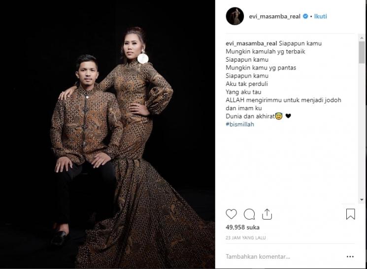 Pesan dari Evi Masamba untuk calon suami. (Instagram/@evi_masamba_real)