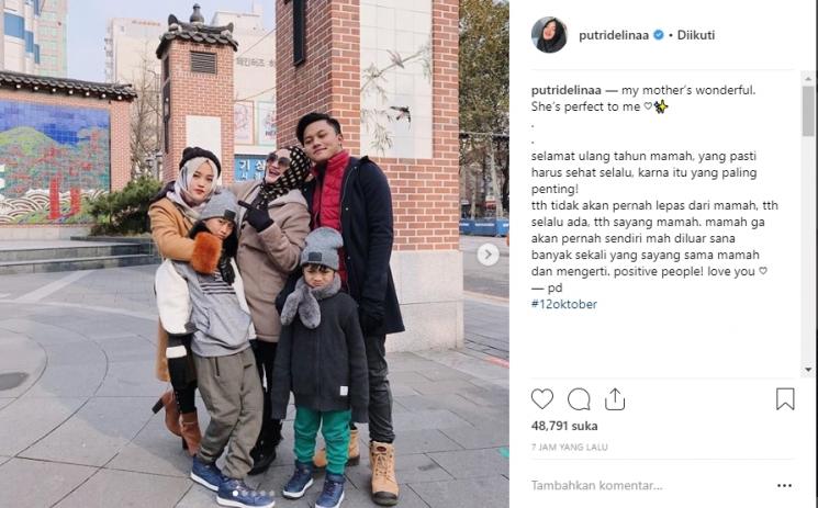Ucapan ulang tahun untuk Lina dari Putri Delina. (Instagram/@putridelinaa)