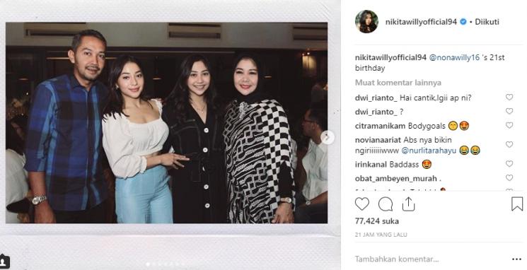 Ulang tahun adik Nikita Willy (Instagram/@nikitawillyofficial94)