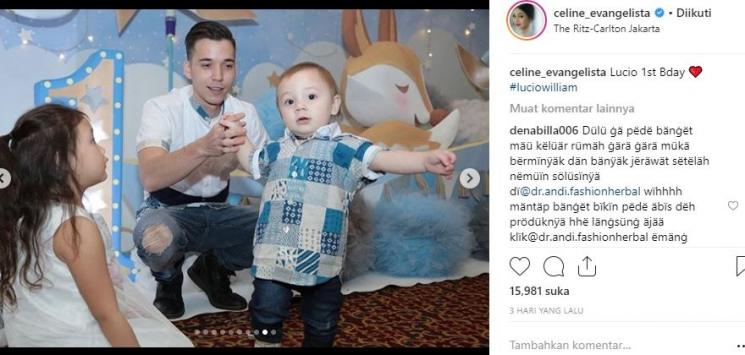 Pesta ulang tahun Cio. (Instagram/@celine_evangelista)