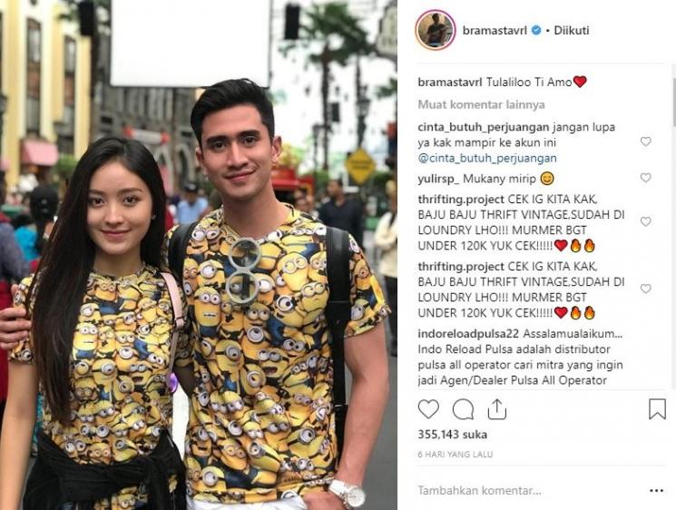 Natasha Wilona dan Verrell Bramasta. (Instagram/@bramastavrl)
