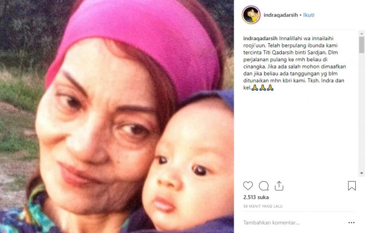 Titi Qadarsih. (Instagram/@indraqadarsih)