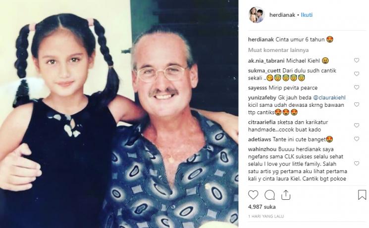 Potret masa kecil Cinta Laura (Instagram/@herdianak)