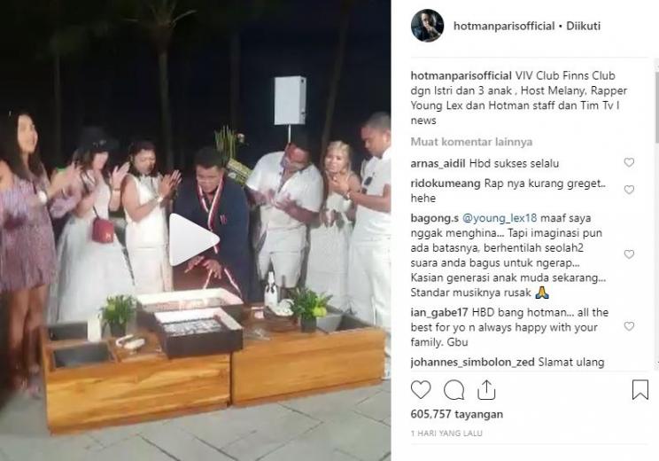 Pesta ulang tahun Hotman Paris di Bali. (Instagram/@hotmanparisofficial)