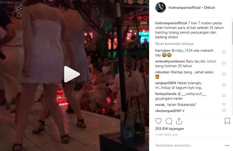 Pesta ulang tahun Hotman Paris di Bali. (Instagram/@hotmanparisofficial)