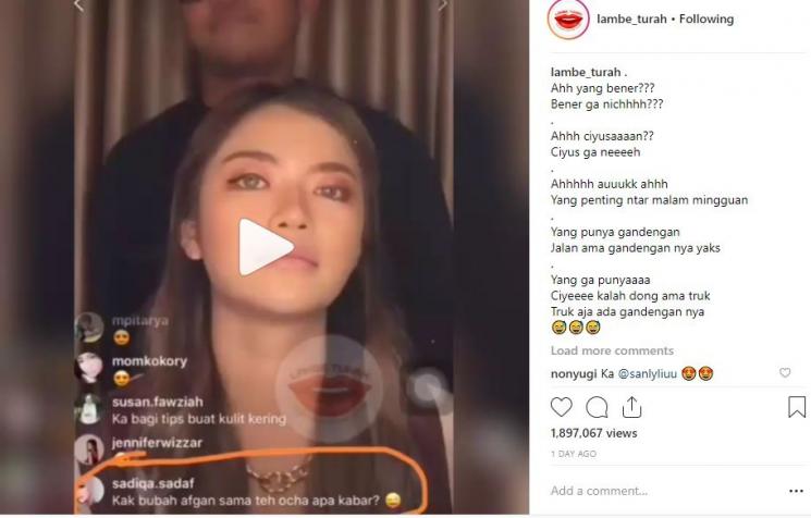Bubah Alfian. (Instagram/@lambe_turah)