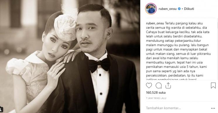Ulang tahun pernikahan Ruben Onsu dan Sarwendah (Instagram/@ruben_onsu)