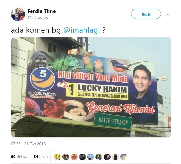 Baliho kampanye Lucky Hakim. (Twitter/@mr_odink)