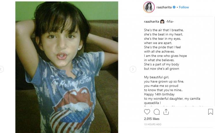 Putri Rahma Azhari (Instagram/@raazharita)