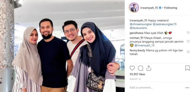 Shireen Sungkar, Teuku Wisnu, Irwansyah dan Zaskia Sungkar (Instagram/@irwansyah_15)