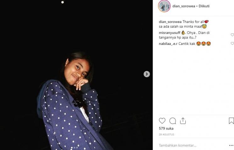 Dian Sorowea. (Instagram/@dian_sorowea)