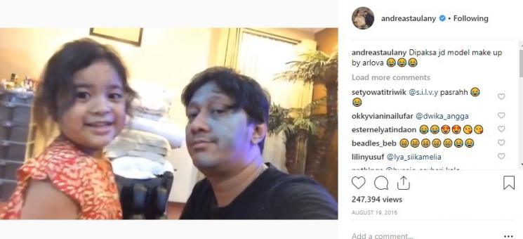 Andre Taulany dan putrinya. (Instagram/@andreastaulany)
