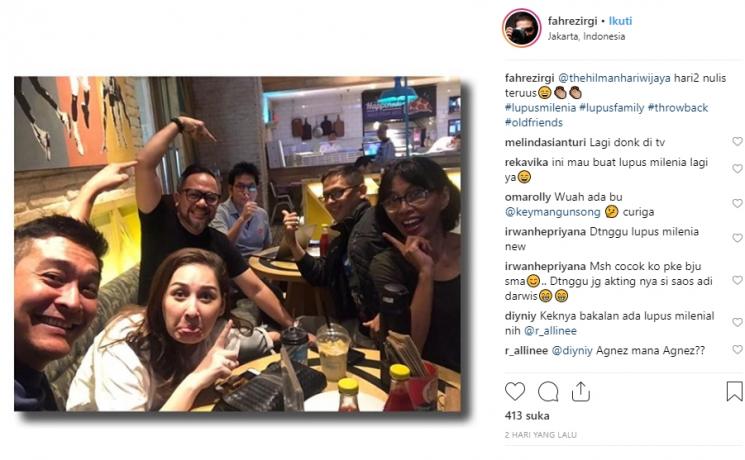 Pemain Lupus Milenia reuni (Instagram/@fahrezirgi)