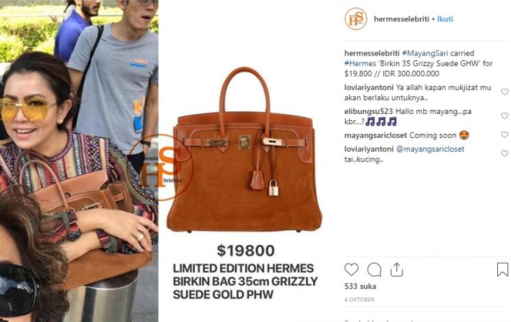 Koleksi Tas Hermes Mayangsari (Instagram/@hermesselebriti)