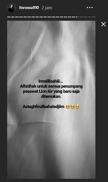 Ucapan duka dari artis untuk korban pesawat Lion Air JT 610. (Instagram/@itsrossa910)