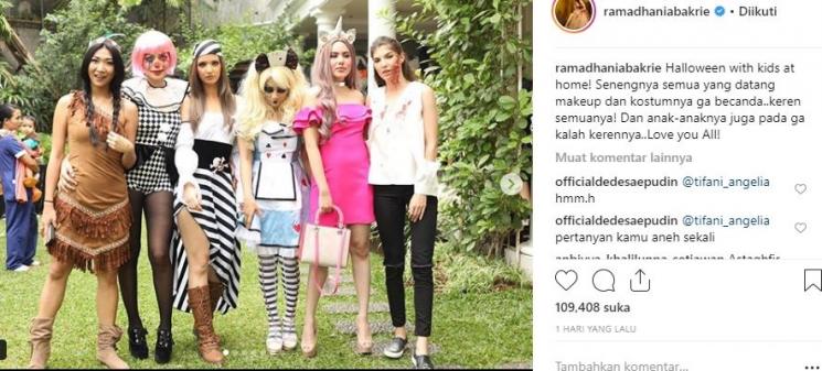 Pesta Halloween Girl Squad. (Instagram/@ramadhaniabakrie)