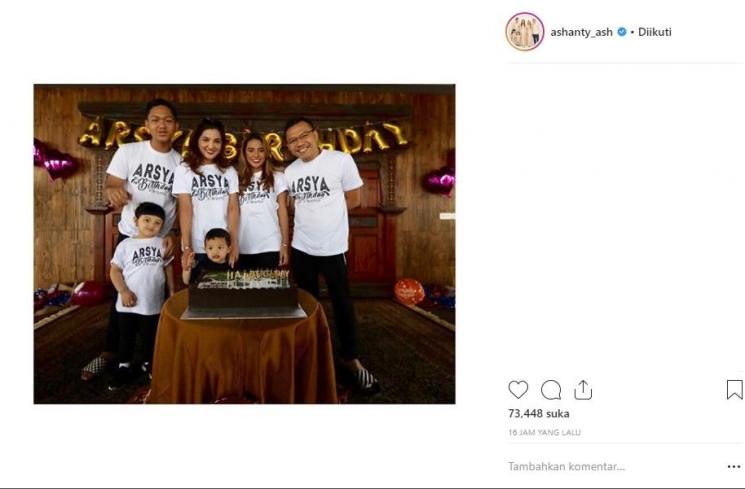 Perayaan ulang tahun Arsya Hermansyah. (Instagram/@ashanty_ash)
