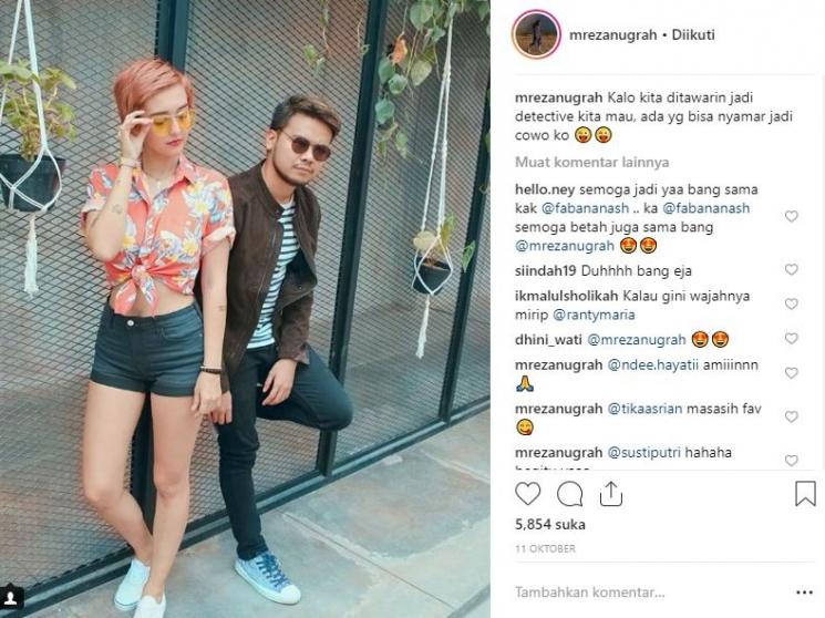 Reza Smash dan Fabiola. (Instagram/@mrezanugrah)