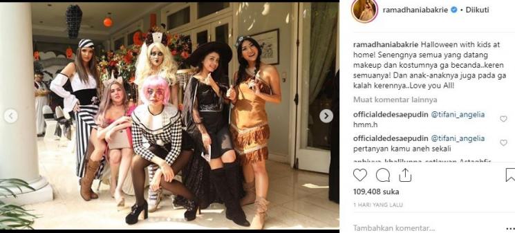 Pesta Halloween Girl Squad. (Instagram/@ramadhaniabakrie)