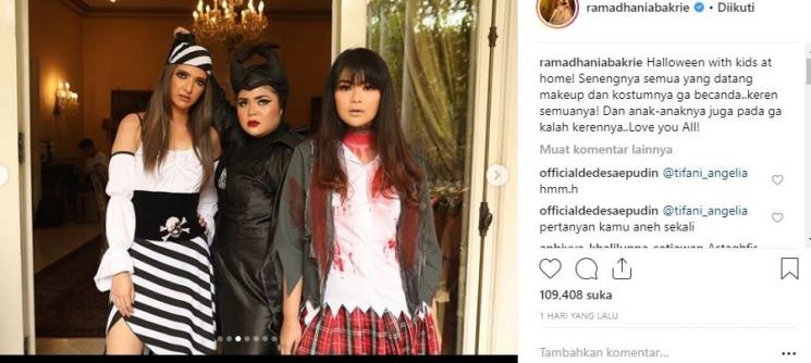 Pesta Halloween Girl Squad. (Instagram/@ramadhaniabakrie)
