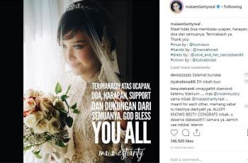 Bahagia Banget, Penampilan Maia Estianty Kenakan Gaun Pengantin