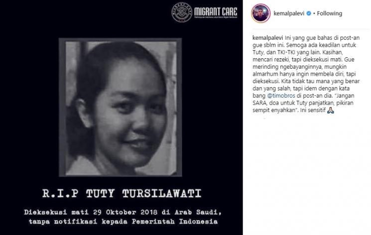 Postingan Kemal Palevi. (Instagram)