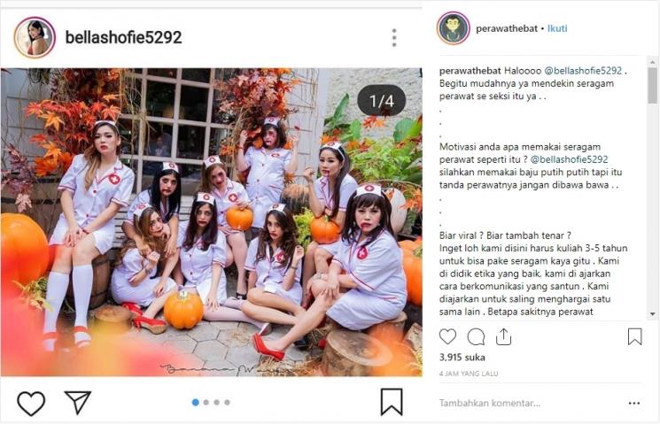 Bella Shofie diprotes akun perawat. (Instagram/@perawathebat)