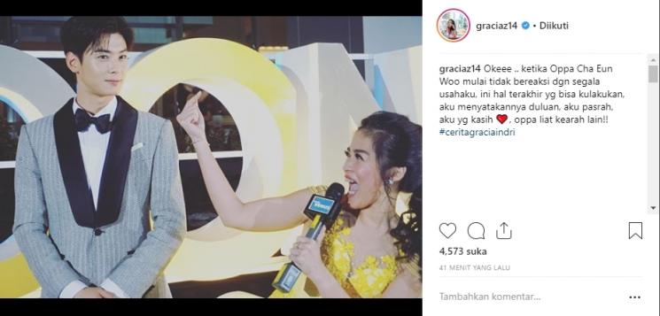 Gracia Indri dan Cha Eun Woo. (Instagram/@graciaz14)