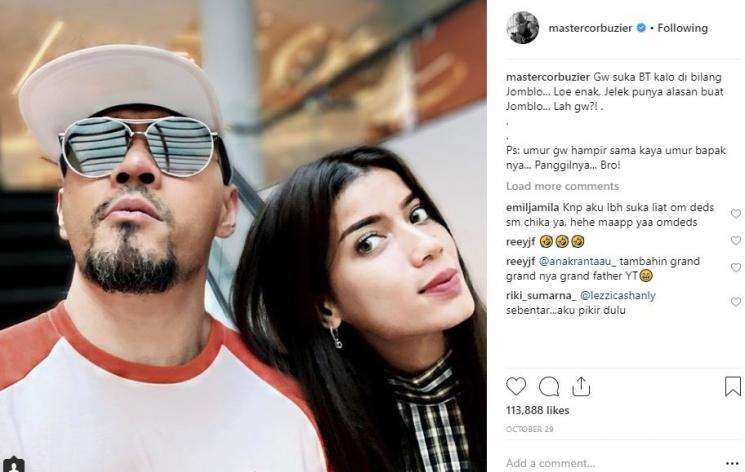 Deddy Corbuzier dan Sabrina Chairunnisa. (Instagram/@mastercorbuzier)