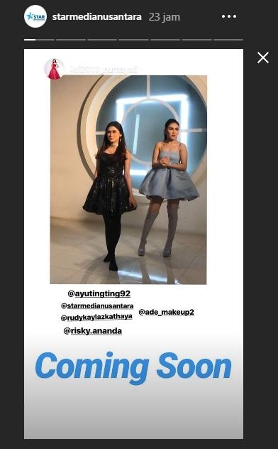 Ayu Ting Ting dandan ala Ariana Grande. (Instagram/@starmedianusantara)