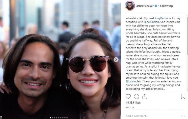 Bunga Citra Lestari dan Ashraf Sinclair. (Instagram/@ashrafsinclair)
