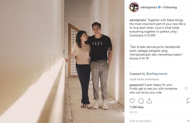 Edric Tjandra dan Venny. (Instagram/@edrictjandra)