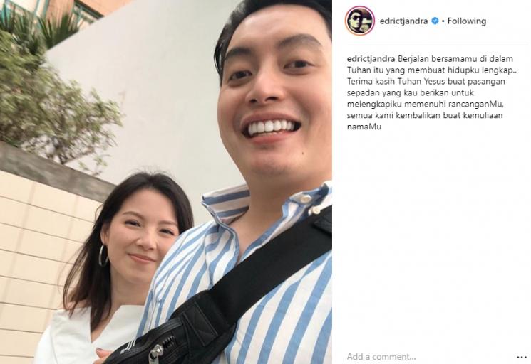 Edric Tjandra dan Venny. (Instagram/@edrictjandra)
