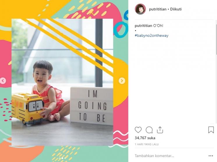 Cara unik Putri Titian umumkan hamil anak kedua (Instagram/@putrititian)