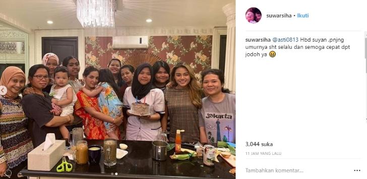Momen ultah asisten Ashanty (Instagram/@suwarsiha)