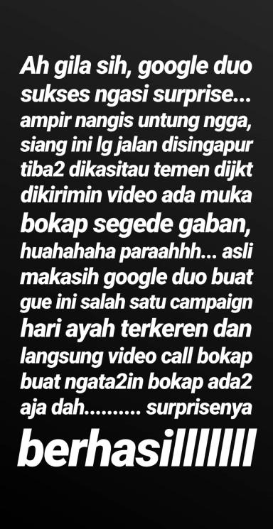 Ringgo Agus Rahman dapat kejutan di hari ayah (Instagram/@ringgoagus)