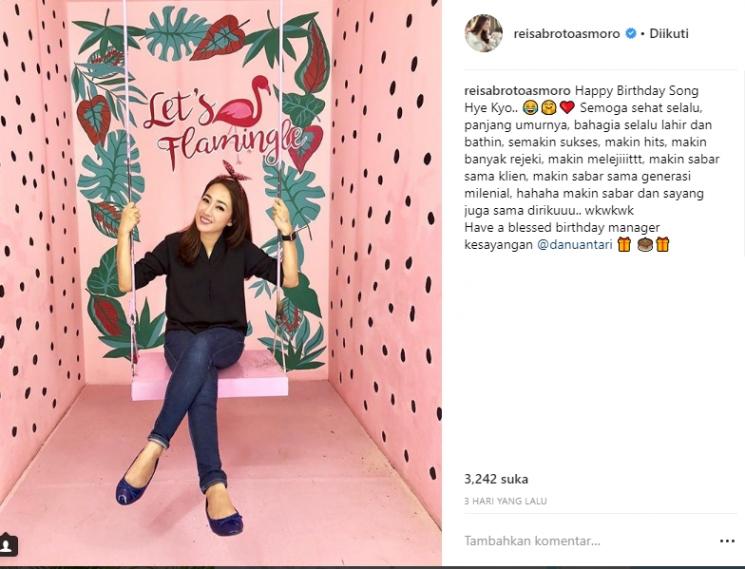 Manajer Reisa Broto Asmoro (Instagram/@reisabrotoasmoro)