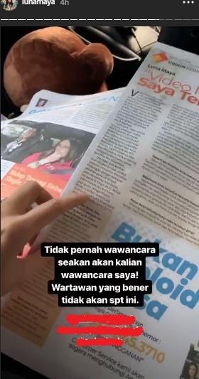 Postingan Luna Maya di Instagram.
