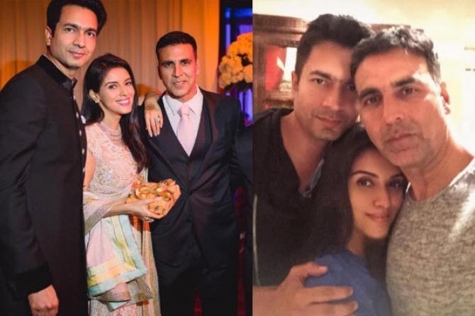 Akshay Kumar bersama Asin dan Rahul Sharma (Instagram/bollywoodshaadis.com)