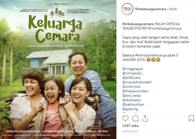 Poster resmi Keluarga Cemara (Instagram/@filmkeluargacemara)