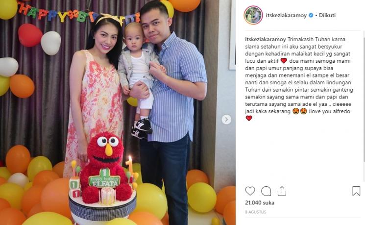 Kezia Karamoy bersama suami dan anak (Instagram/@itskeziakaramoy)