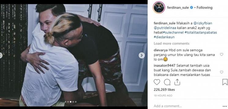 Momen ulang tahun Sule. (Instagram/@ferdinan_sule)